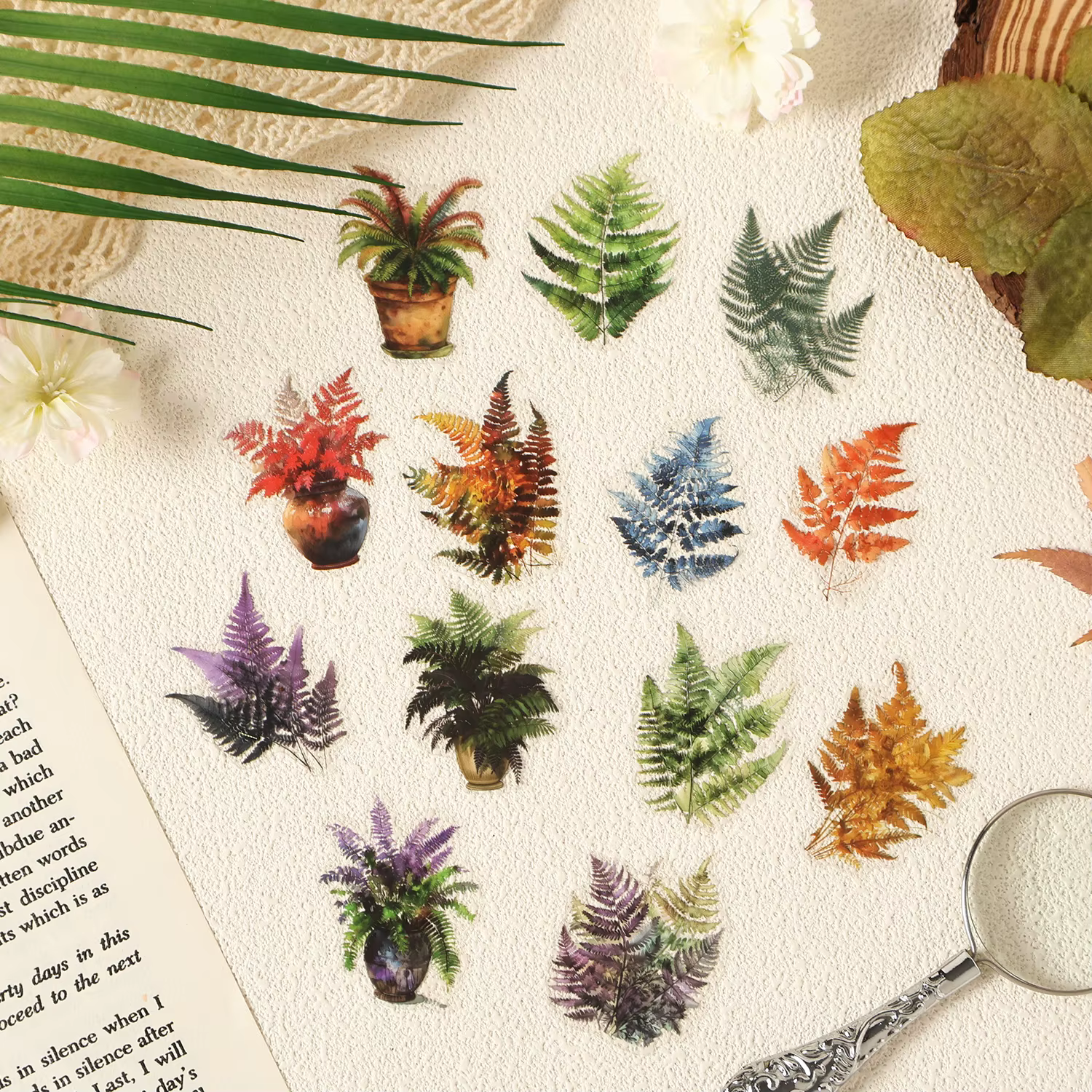Autocollant feuilles de plantes