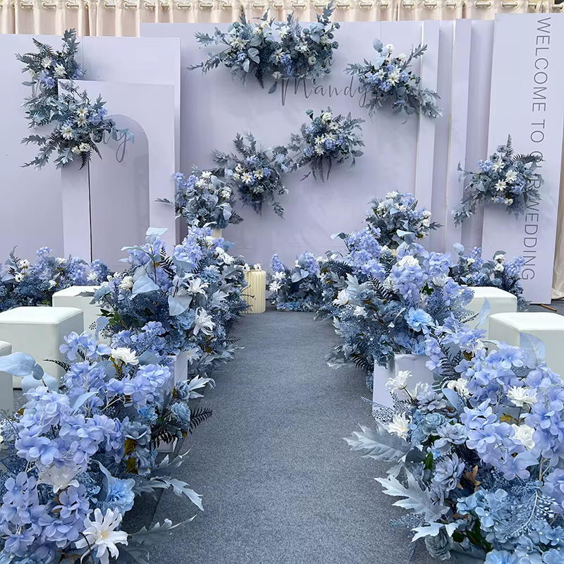Brume bleue artificielle Rose brume herbe