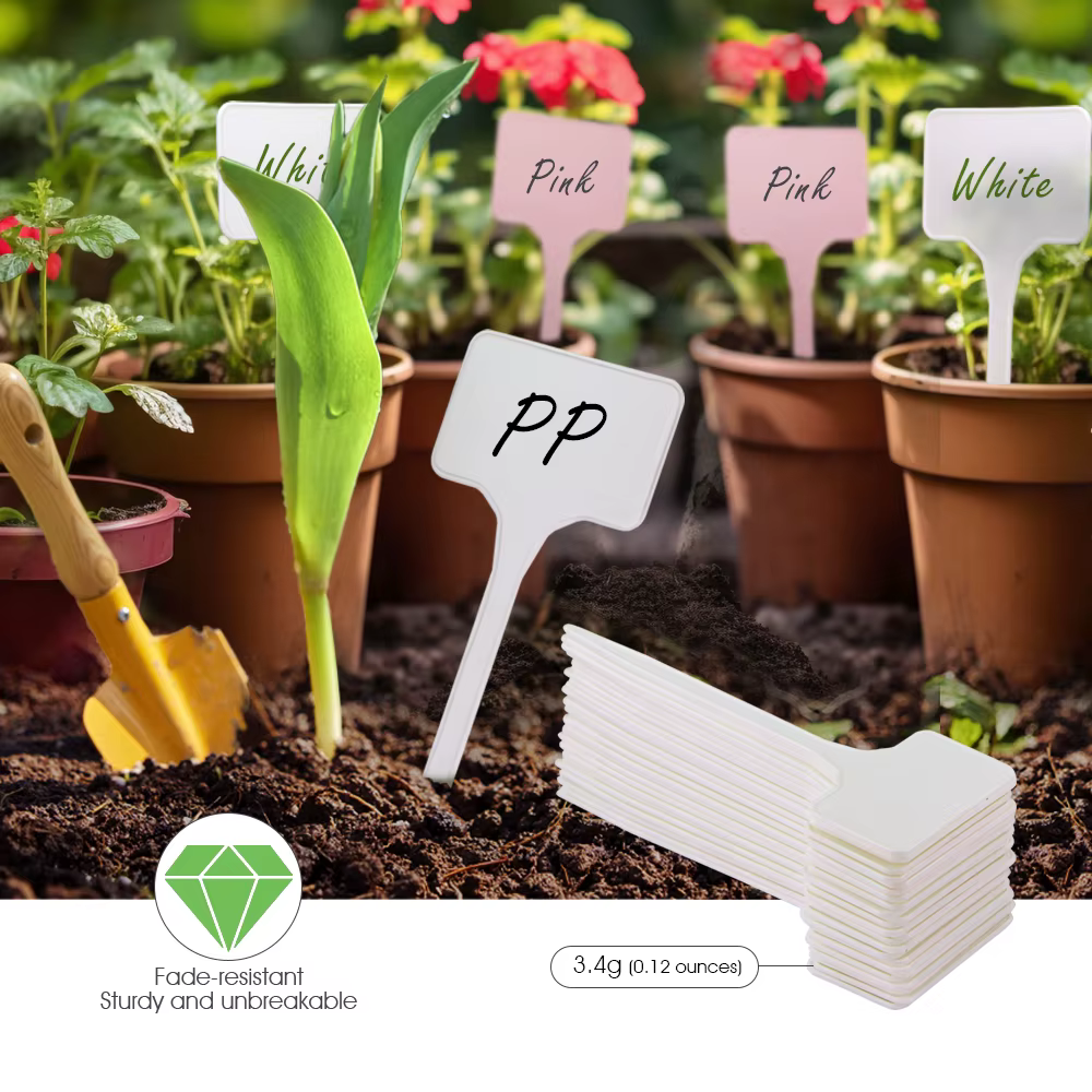 Étiquettes de plantes inscriptibles en forme de T de 15cm, étiquettes PP durables pour jardins, plantes en pot, marqueurs de serre réutilisables, signes d'identification