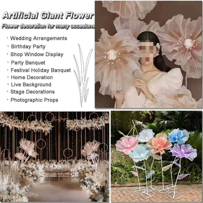 Grands fleurs artificielles en soie