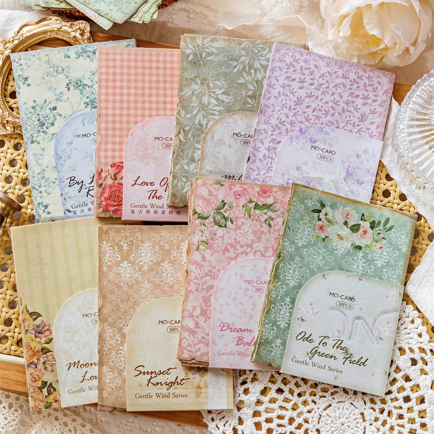 30 pièces/ensemble Mr.Paper rétro fleurs plantes matériel papier à la main bricolage papeterie compte