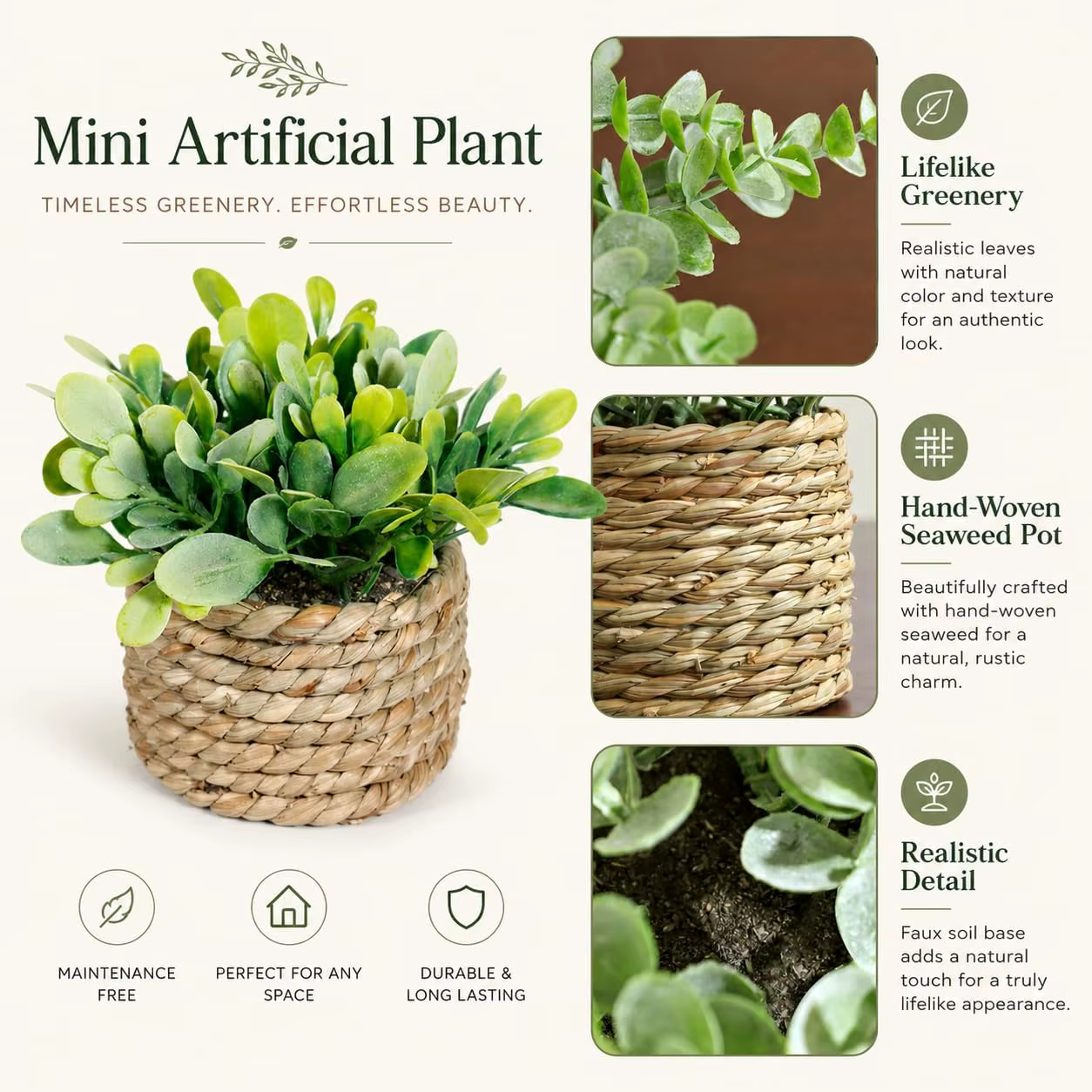 Mini plantes artificielles en pot