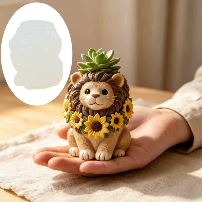 Moule en silicone pour pot de fleurs en résine