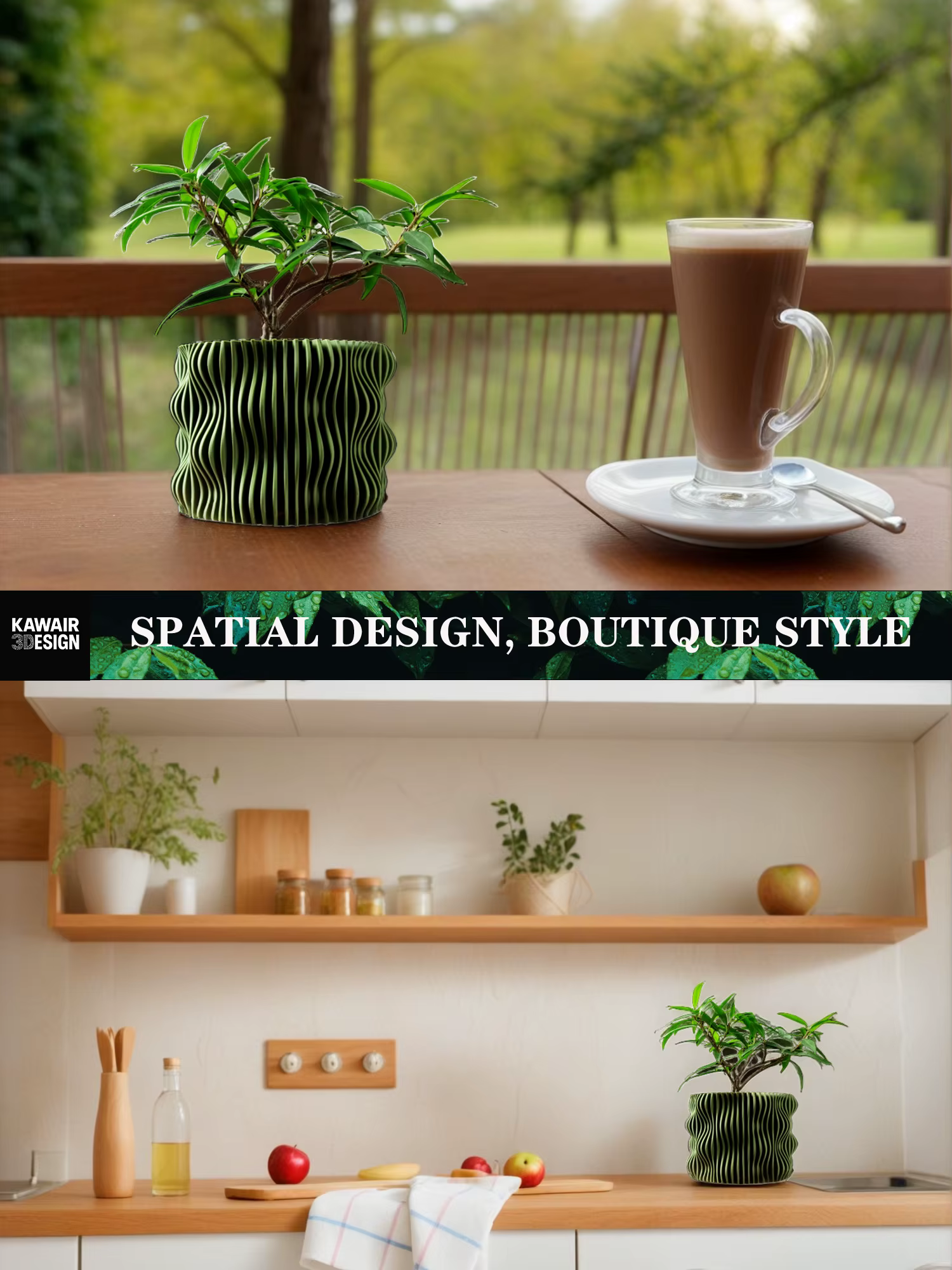 Pot à plantes moderne et minimaliste imprimé en 3D - Pot à fleurs biodégradable pour la décoration intérieure