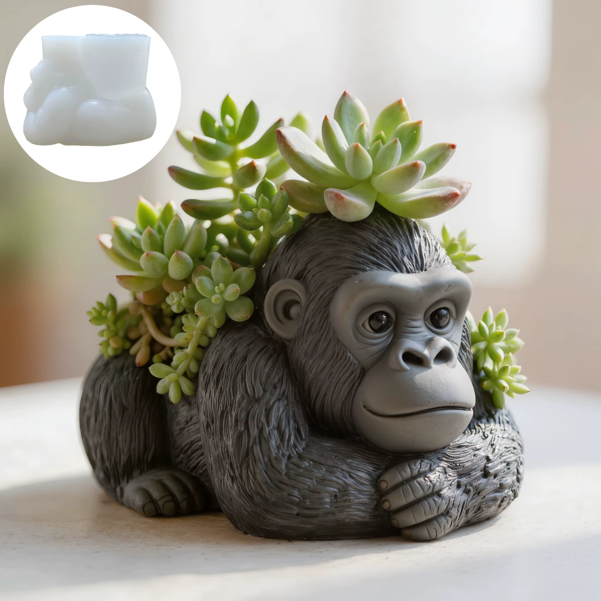 Moule en silicone pour pot de fleurs en résine