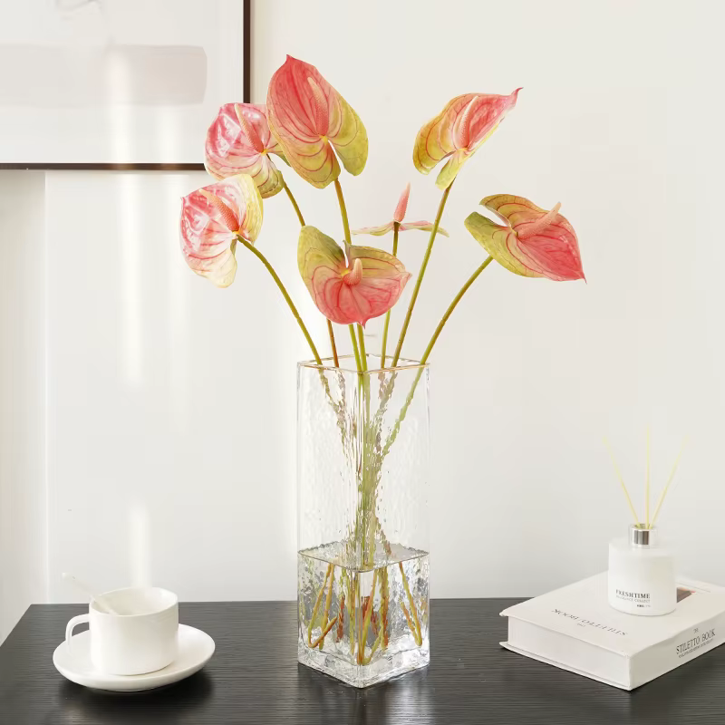 Bouquets de fleurs d' Anthurium artificielles en PU