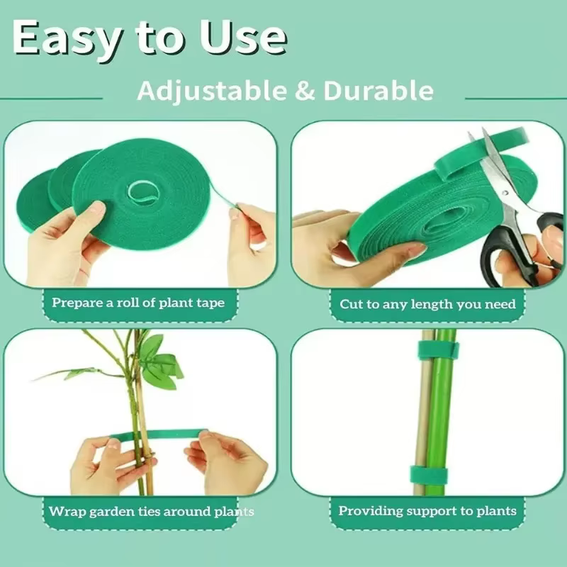 Attache pour plantes auto-adhésive réglable