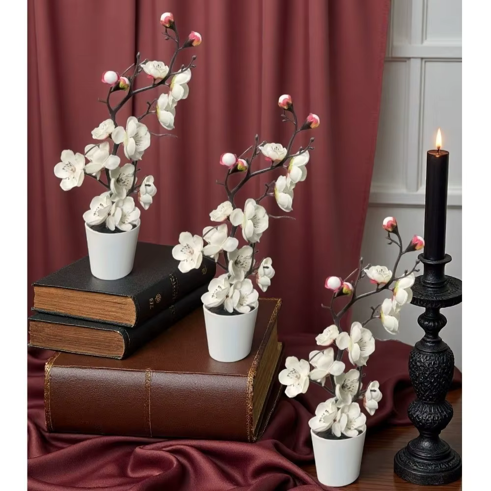 Bonsaï créatif de fleurs de prunier artificielles