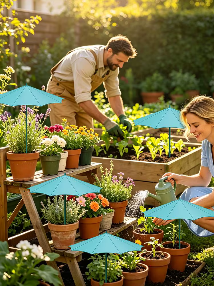 Parasols pour plantes (3 pièces) – Protection solaire UV pour semis et jeunes plants – Idéal pour jardiniers et légumes de balcon