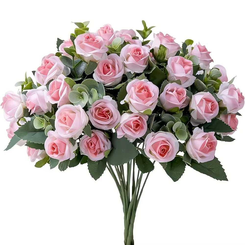 Bouquet de roses artificielles en soie