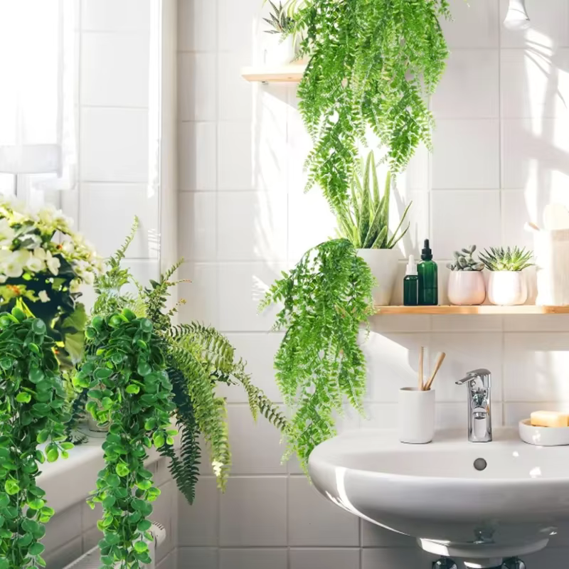 1/2 pièces de plante artificielle en rotin