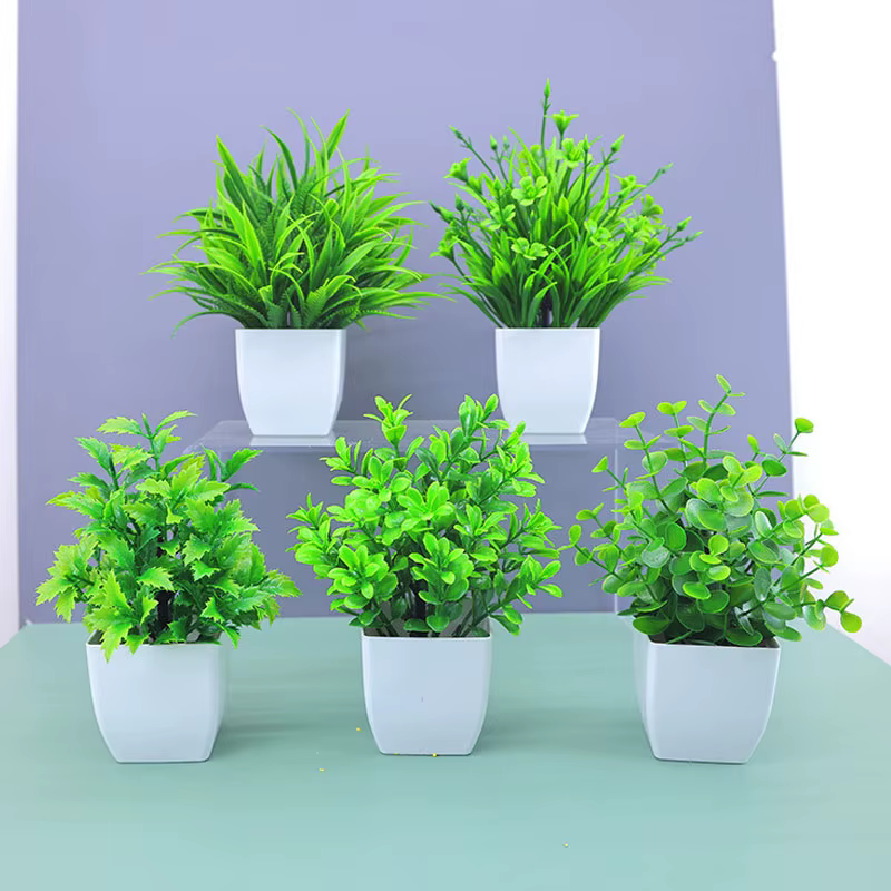 Bonsaï artificiel vert fausse plante Eucalyptus