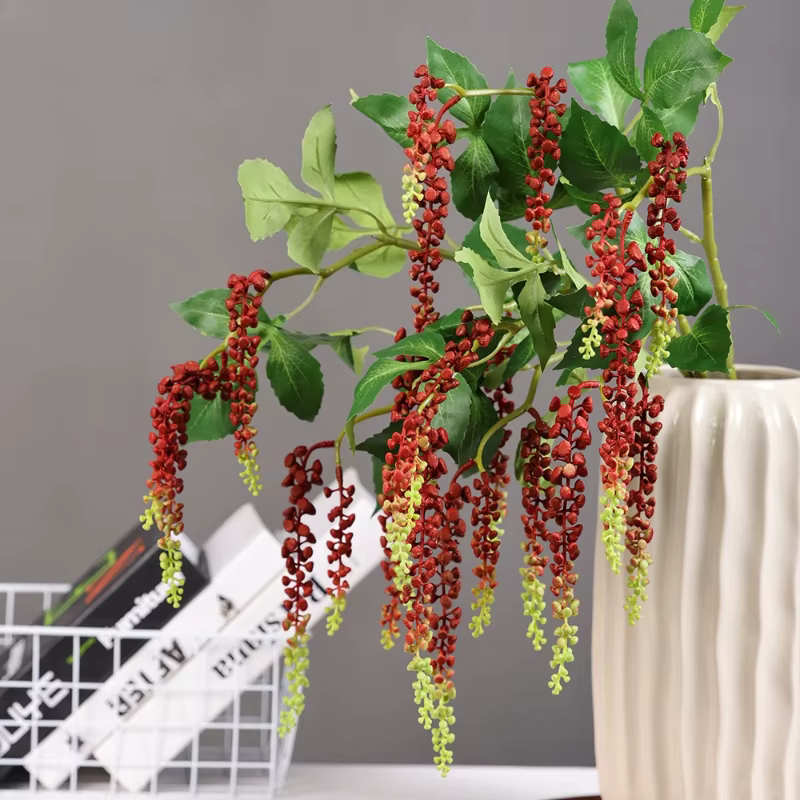 4 pièces de plantes vertes artificielles en plastique à suspendre au mur