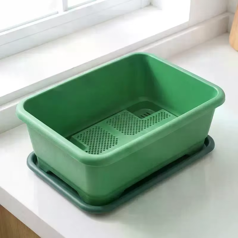 Jardinière rectangulaire incassable et résistante aux chocs avec trous de drainage