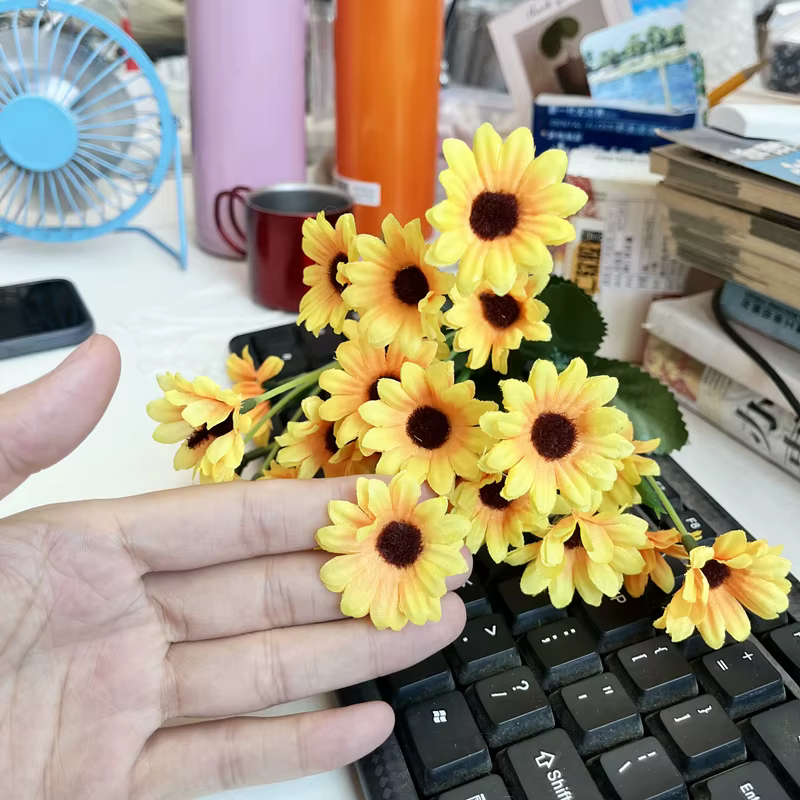 1 bouquet, 24 fleurs de tournesol artificielles