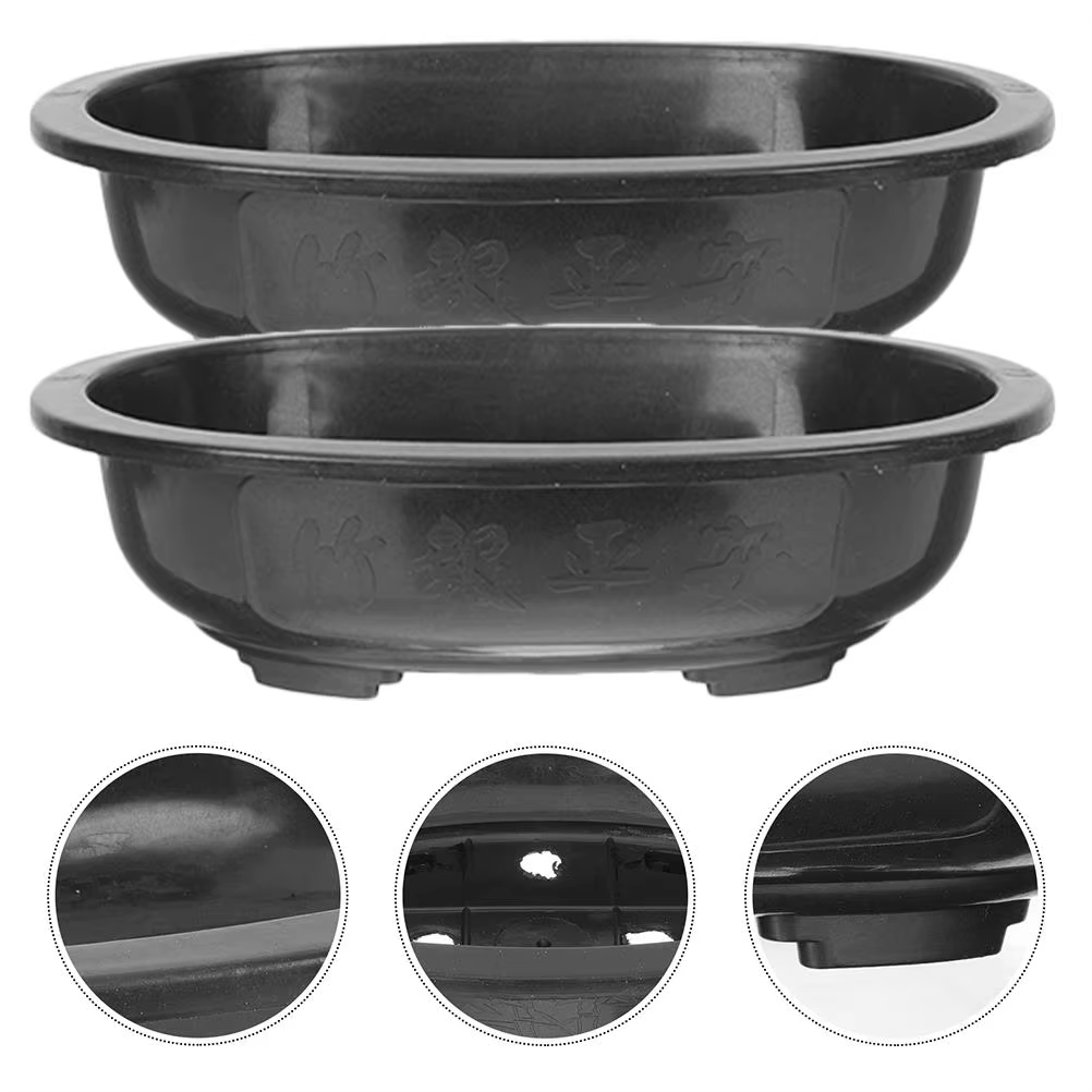 Lot de 2 pots de fleurs en plastique