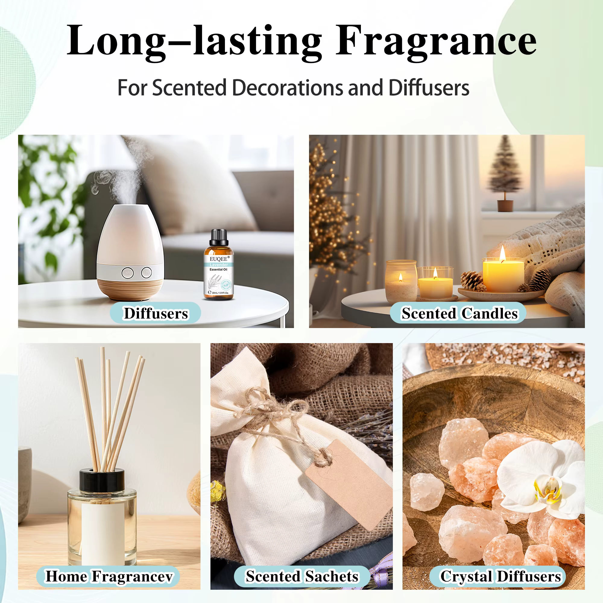 Huile essentielle Pure de 30ML, vanille, lavande, menthe, Rose, pour aromathérapie, humidificateur, bougie parfumée, encens, patchouli, huile parfumée