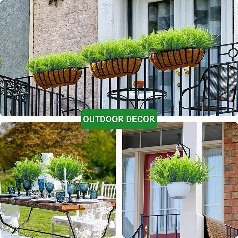 Décorations de fausses plantes en plastique avec 7 Branches