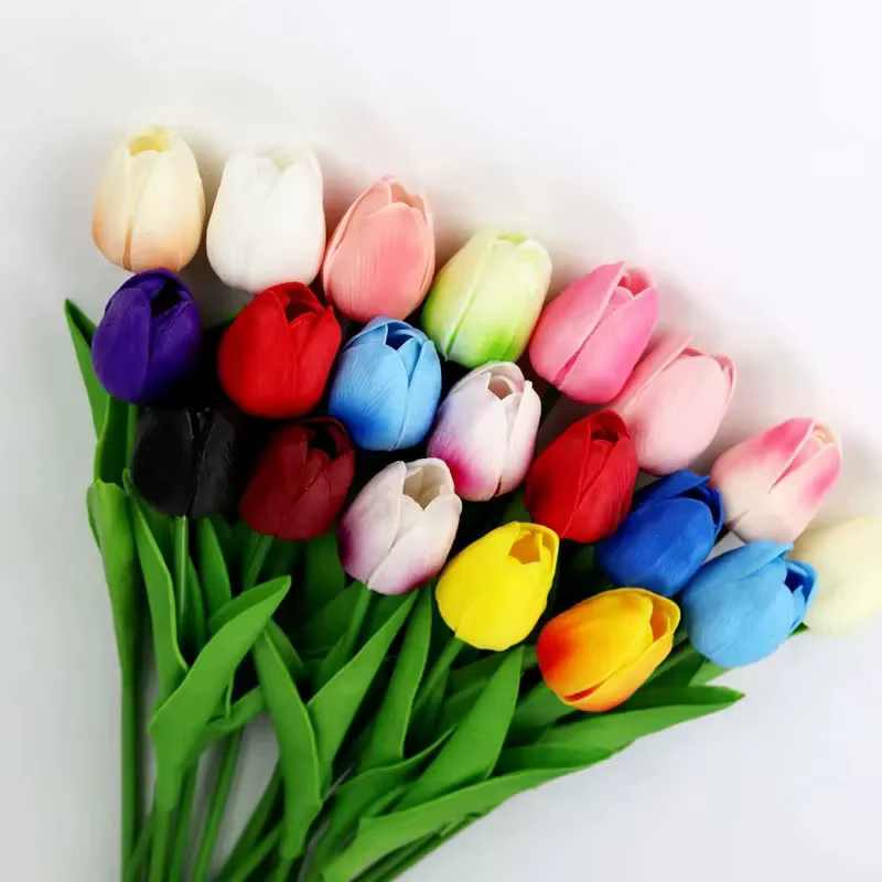 Bouquet de fleurs artificielles tulipes au toucher réel