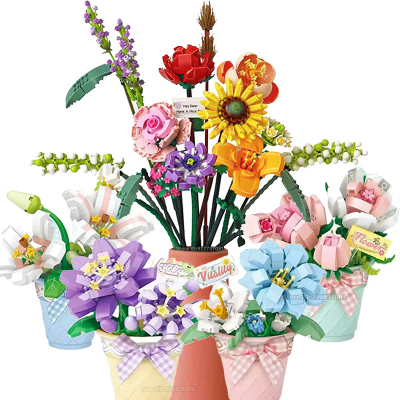 Bouquet de fleurs en briques