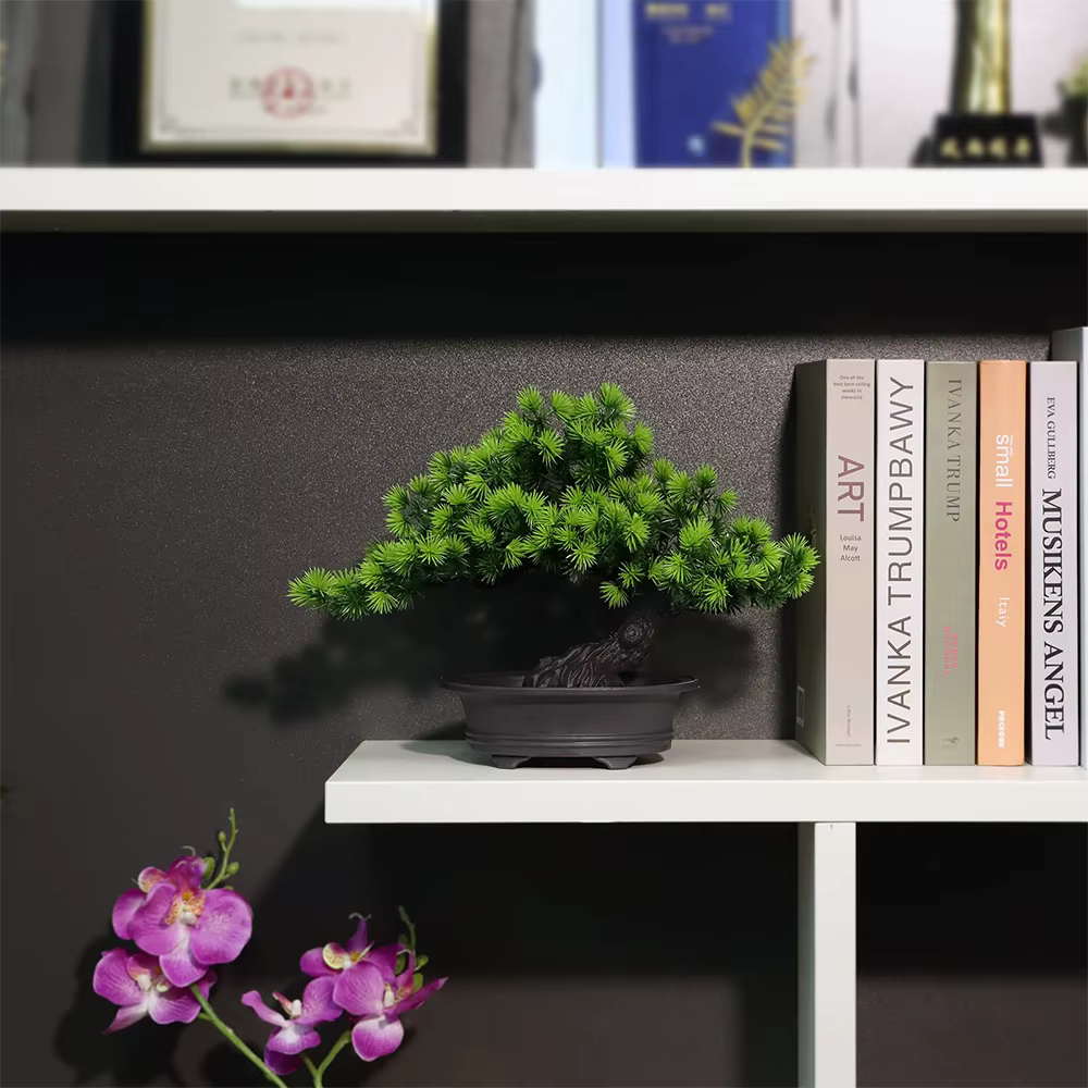 Plante artificielle verte faux bonsaï arbre intérieur étagère bureau salle de bain ferme décor maison chambre