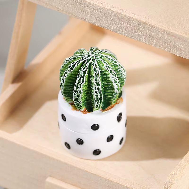 4 pièces/ensemble de Mini ornements succulents en pot