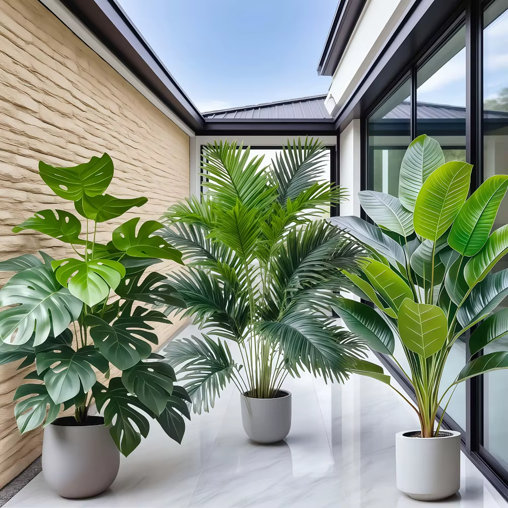 Grande plante artificielle de palmier Areca avec 36 feuilles