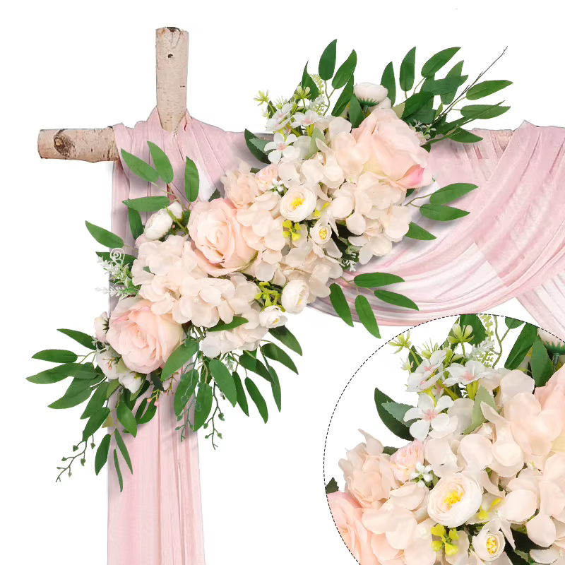 Fleurs artificielles en soie pour décorations d'arche de mariage