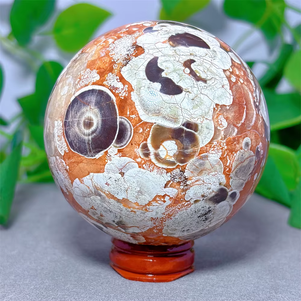 Sphère d'agate florale en cristal