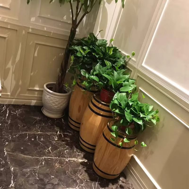 Décor rustique de baril de vin