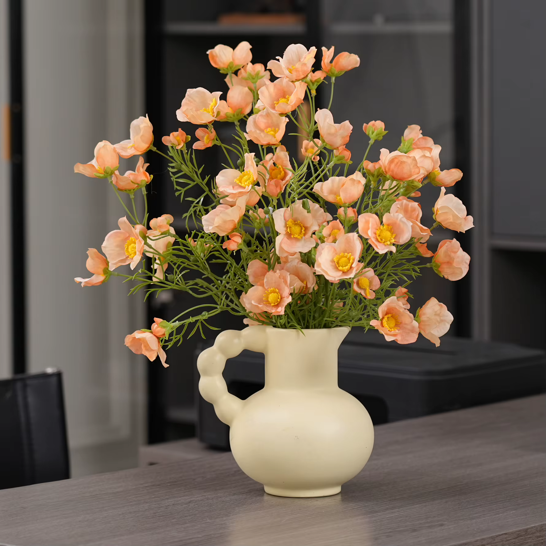 Branche de fleur artificielle de pavot Orange C2024