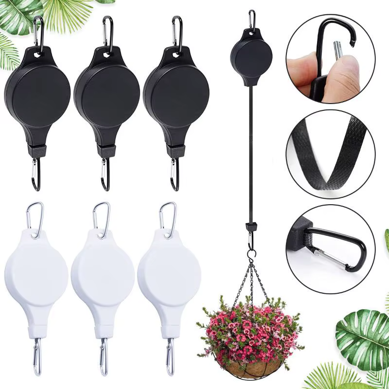 Crochet de suspension réglable et rétractable pour plantes