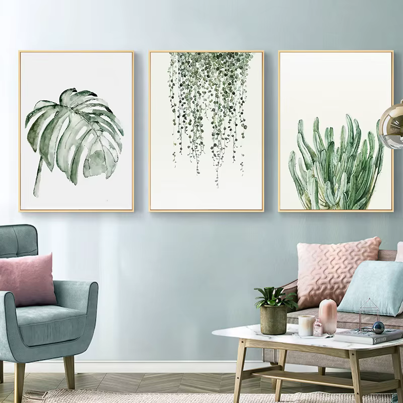 Toile de feuilles de plantes vertes simples