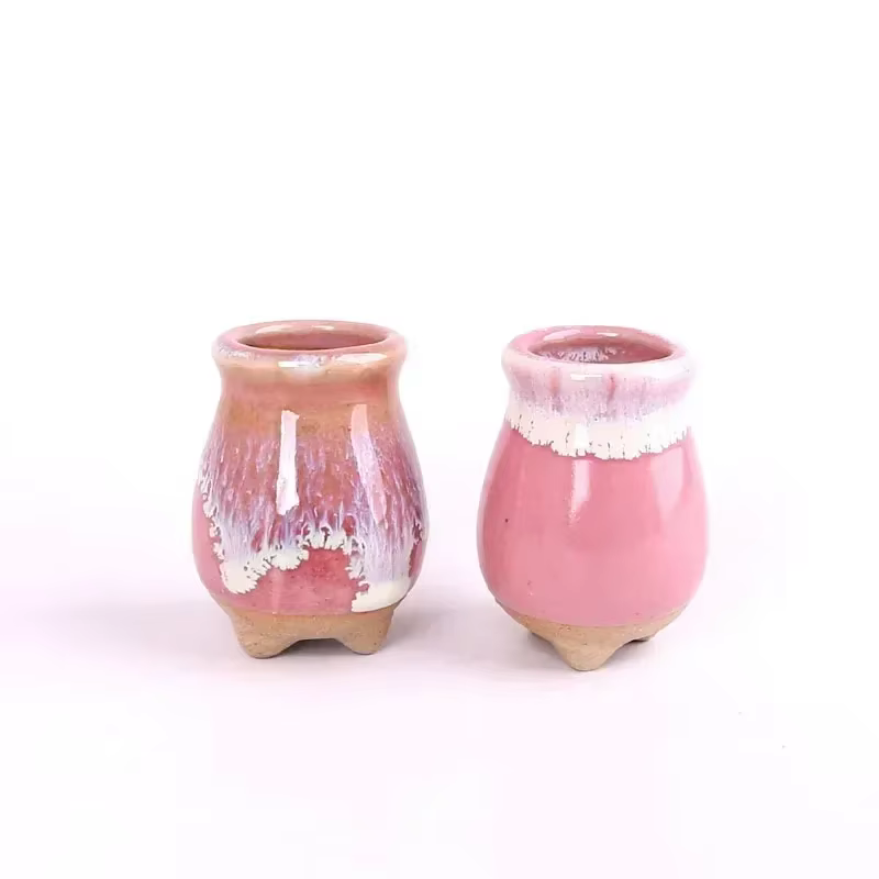 Pots de fleurs en céramique craquelées de glace pour la maison succulente décoration de bureau de jardin Mini
