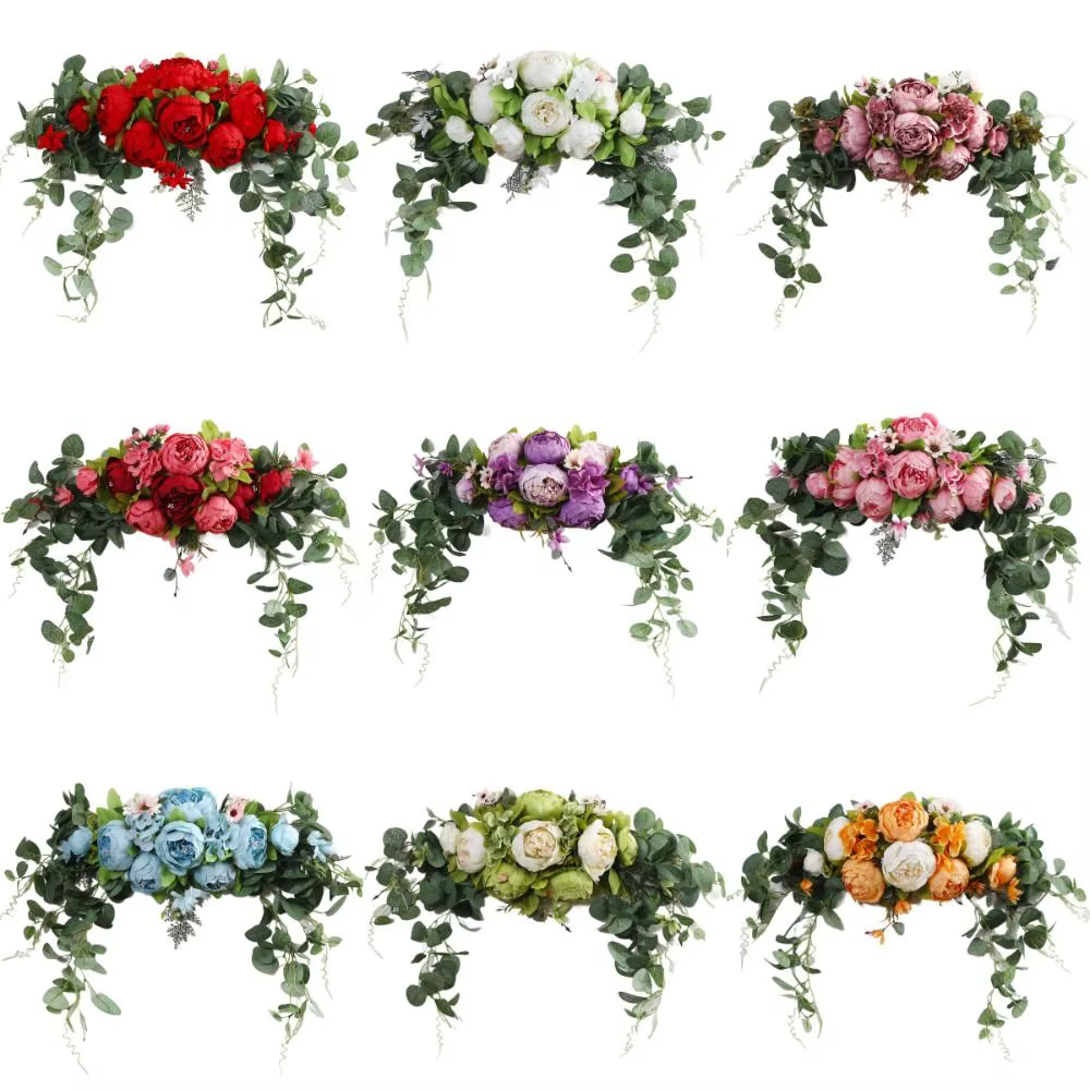 Boho artificiel mariage arc fleurs Eucalyptus guirlande rideaux bricolage