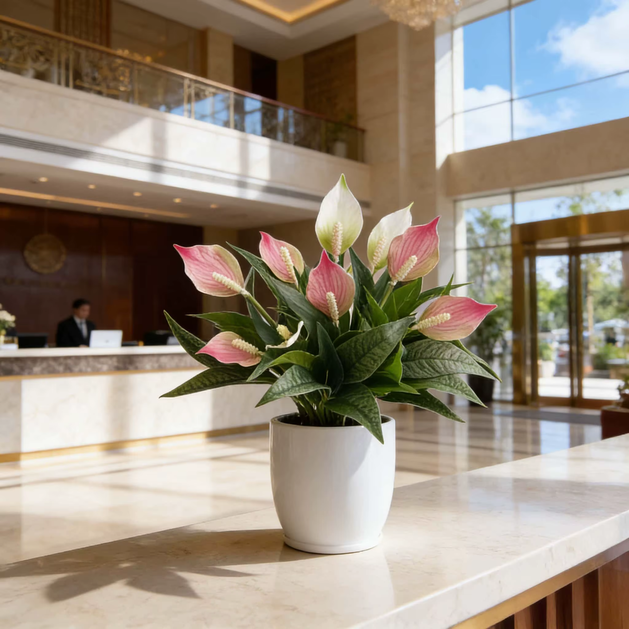 1/3 pièces plante de lys de paix artificielle Spathiphyllum réaliste pour jardin Patio balcon été vacances de mariage intérieur extérieur décor