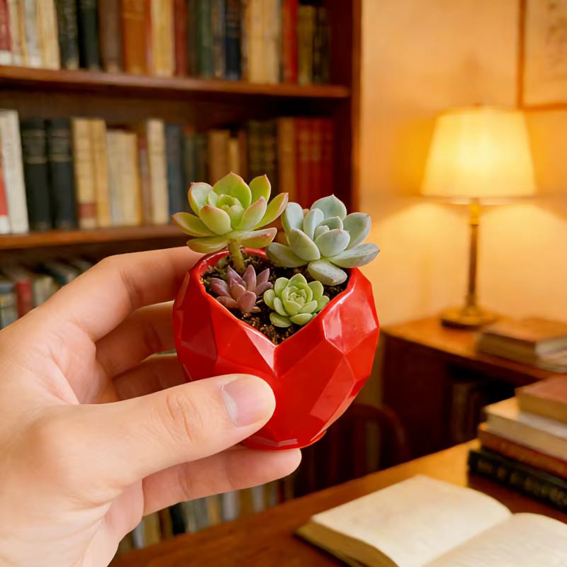 Pot de fleurs en forme de cœur irrégulier imprimé en 3D