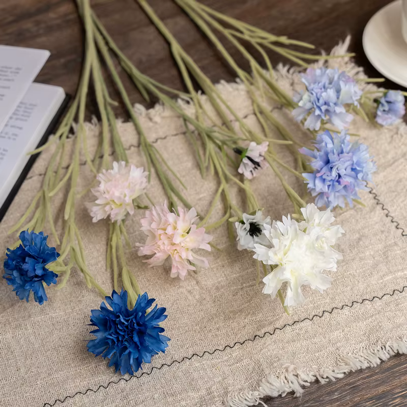 1PC nordique bleu longue branche étoilé bleuet soie fleurs artificielles maison fête de mariage décoration Flore