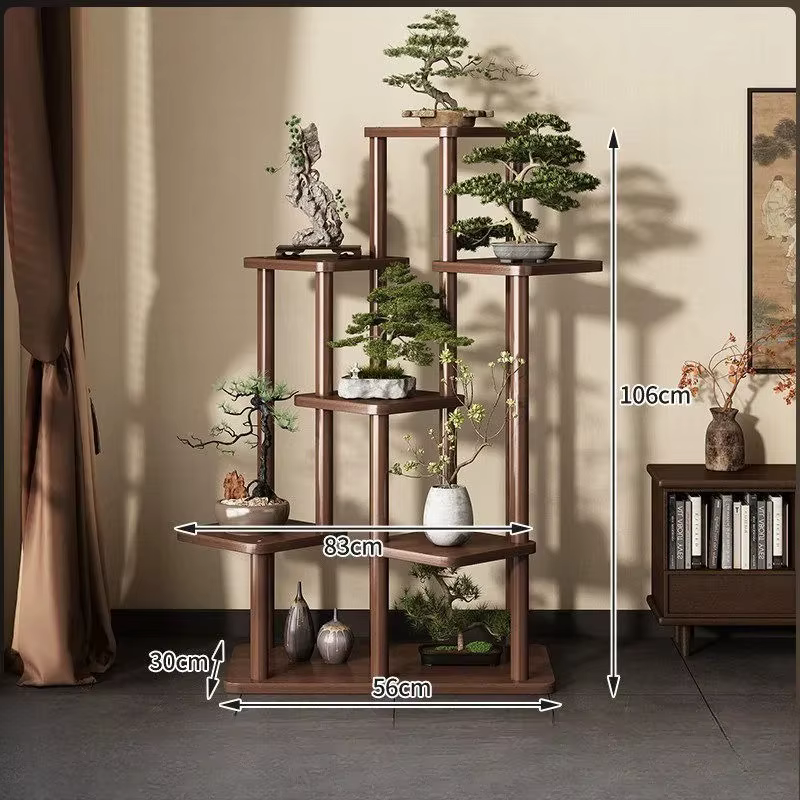 Supports à plantes à plusieurs niveaux en bois