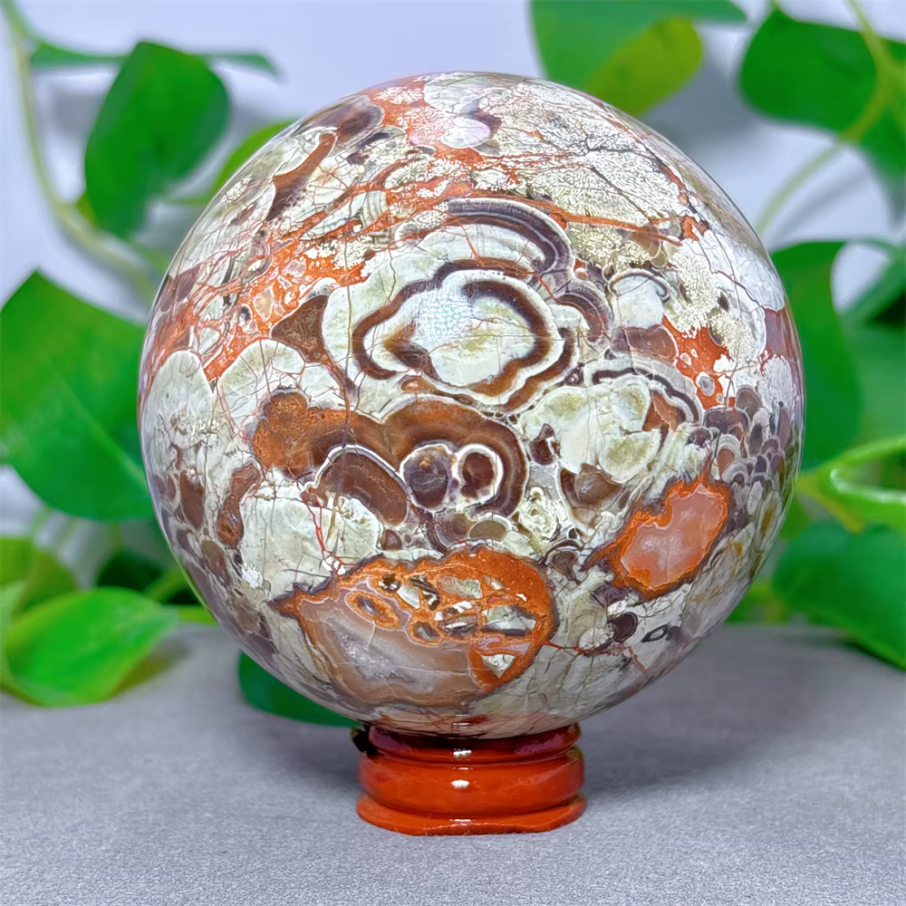 Sphère d'agate florale en cristal