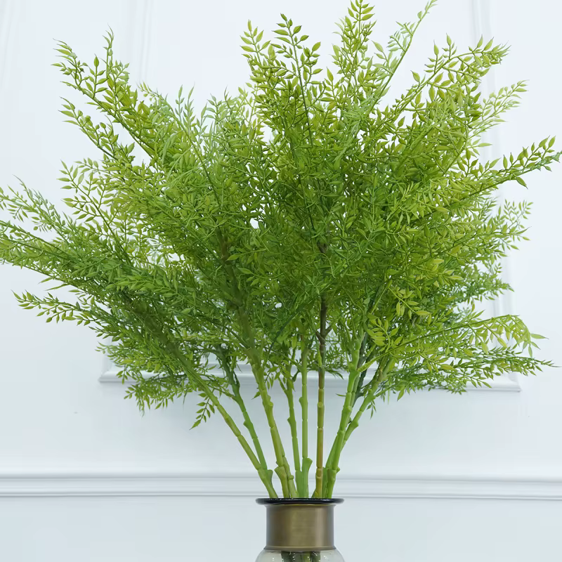Branche de fleur artificielle en feuille de plante verte de 95 cm