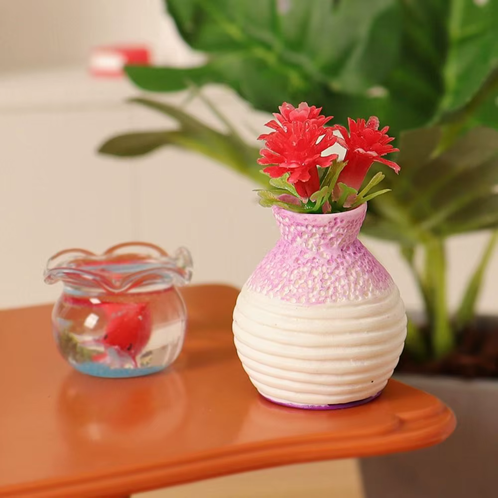 Mini vase de simulation en plastique pour maison de course