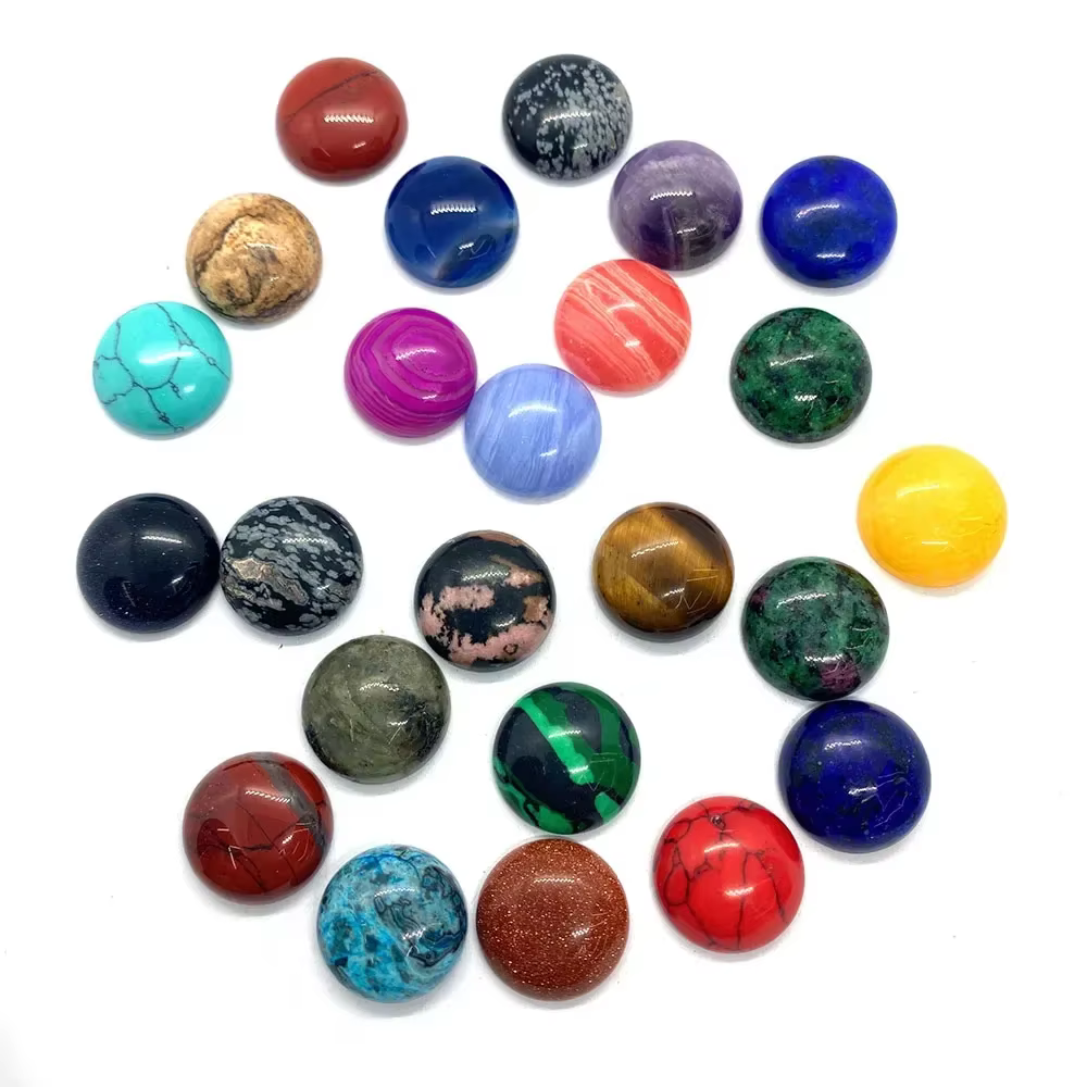 Perles de Cabochon rondes en pierre naturelle Malachite, sans trou, adaptées au bricolage, pendentifs, bagues, boucles d'oreilles, Bracelet, bijoux