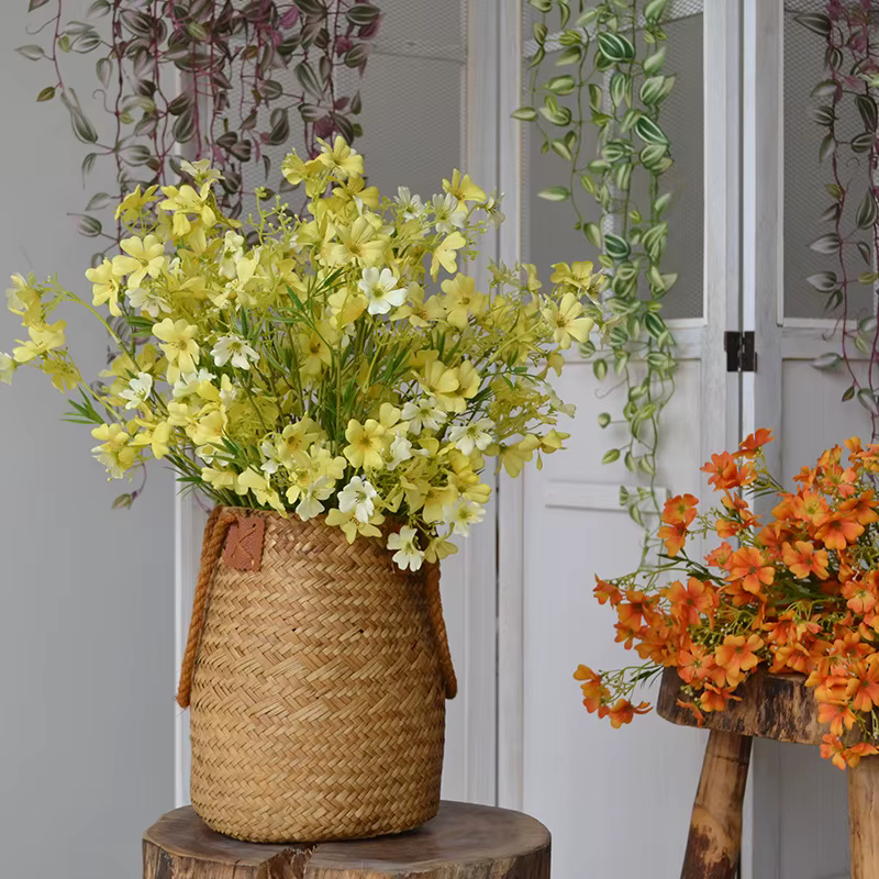 5 pièces/paquet fleurs artificielles en soie 12 têtes petits chrysanthèmes mariage Bouquet de mariée fête