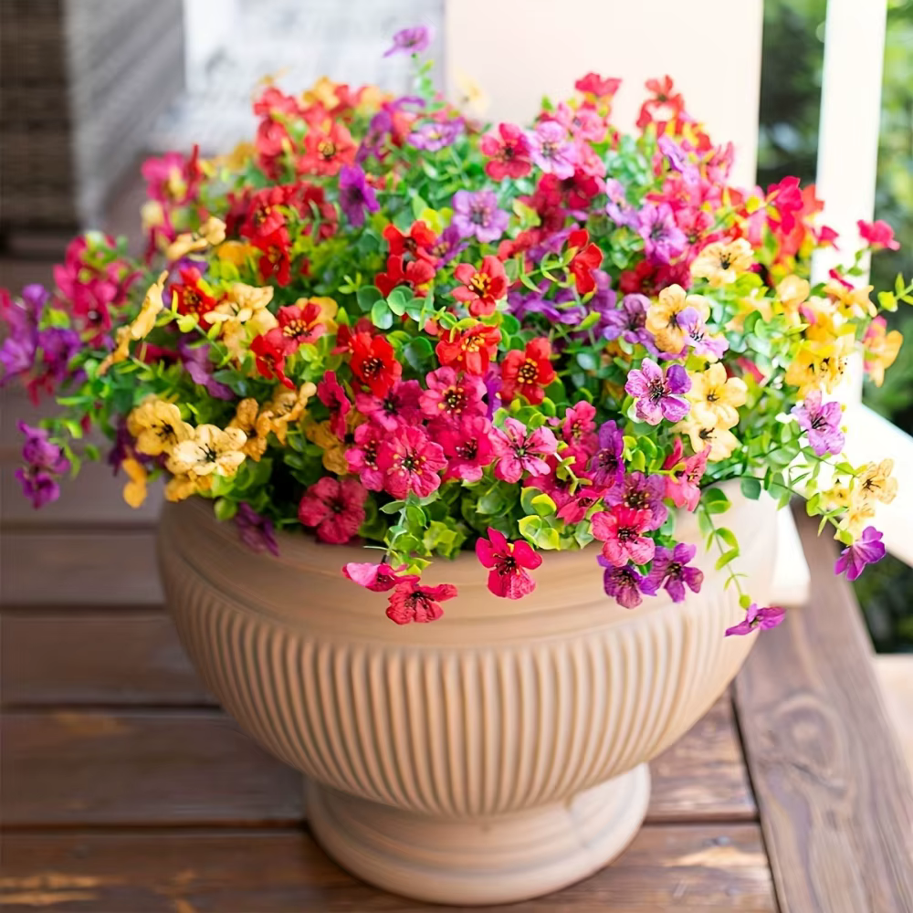 Lot de 12 fleurs de marguerite artificielles résistantes aux UV