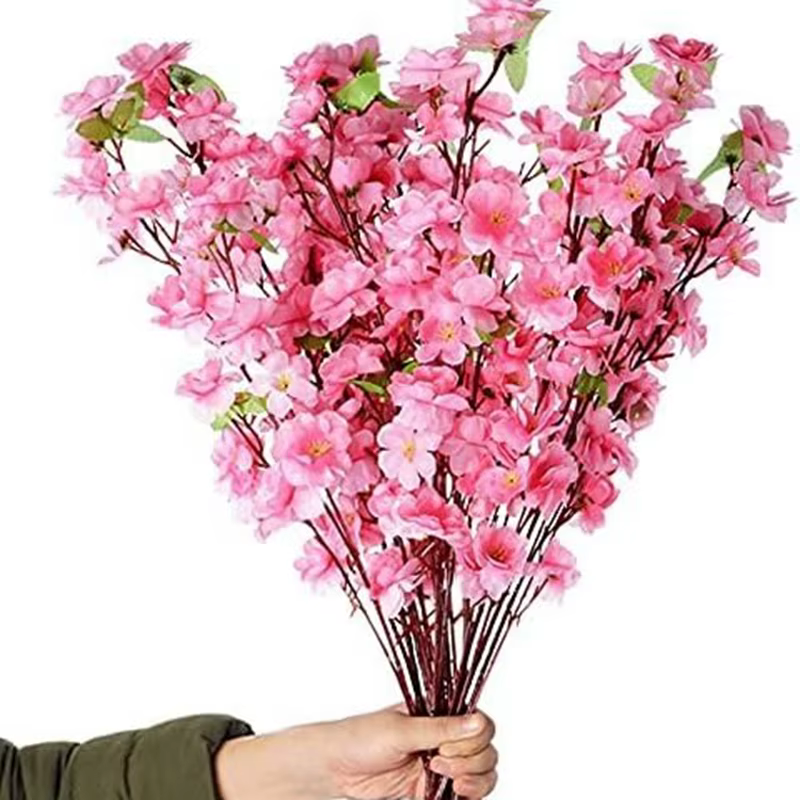 Bouquet de fleurs de pêcher artificielles