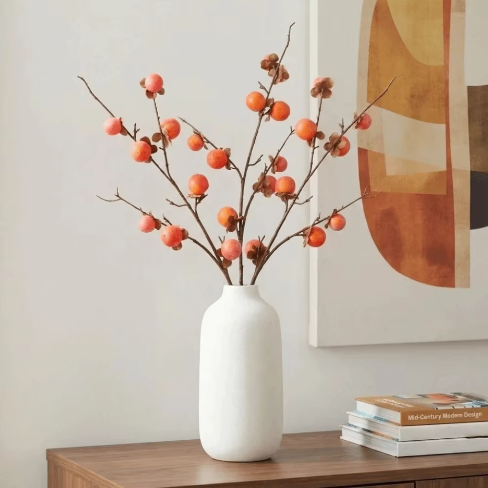 8 têtes de branches de kaki artificielles