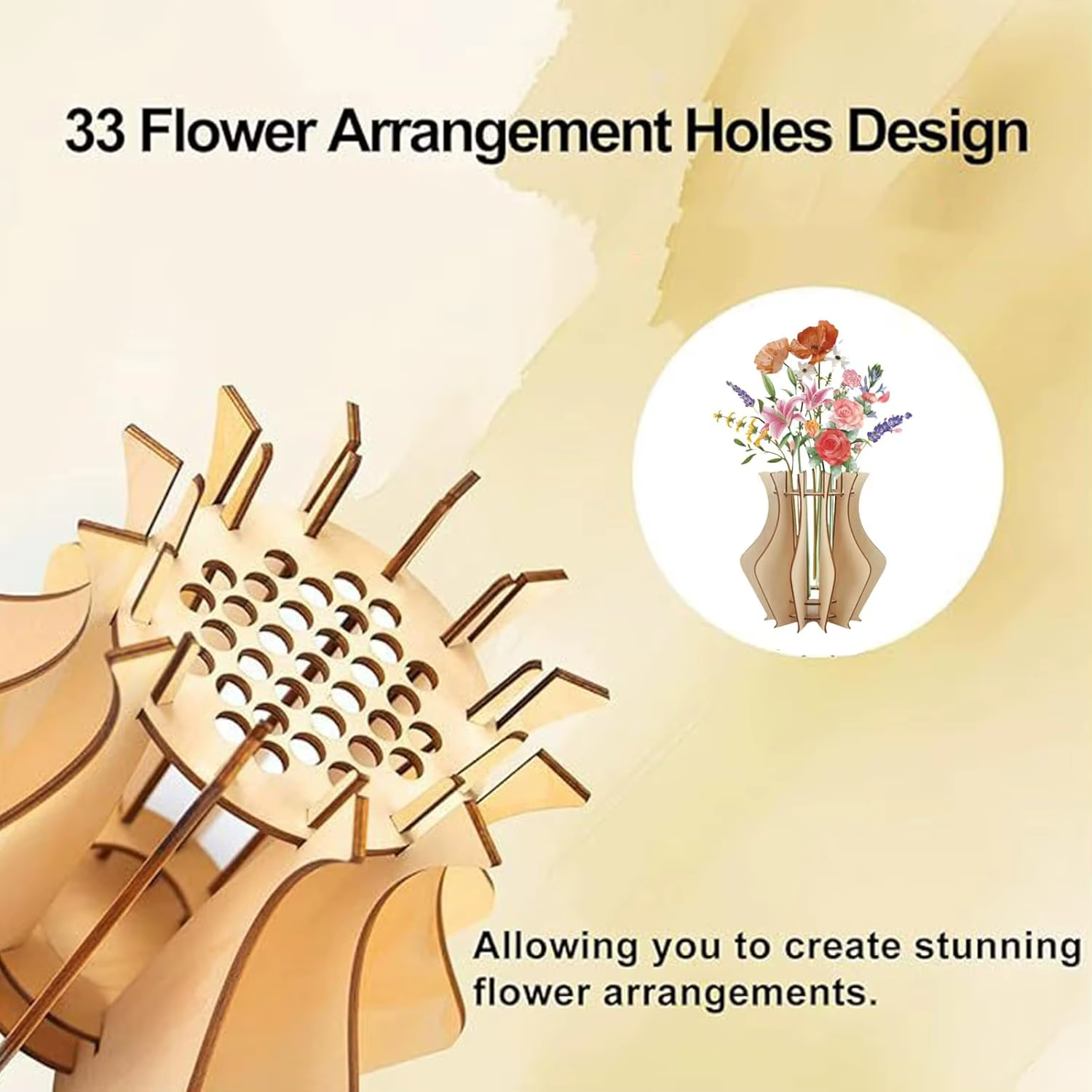 Vase en bois pour fleurs Lego