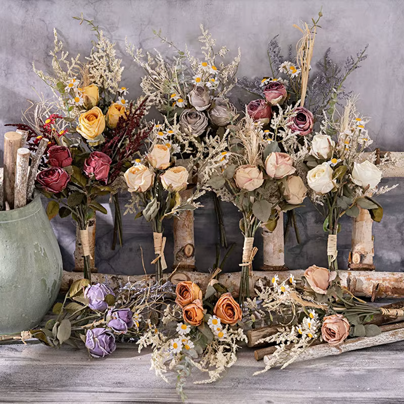 Bouquet de roses séchées de style français rétro