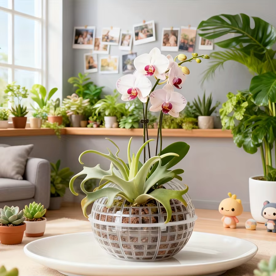 Ensemble de pots à fleurs en plastique à fixer au mur - spécialement conçus pour les orchidées succulentes et adaptés à la suspension comme pot de plante verte